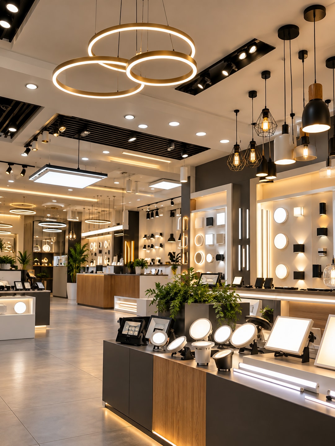 FIAM lighting showroom with decorative and commercial fixtures